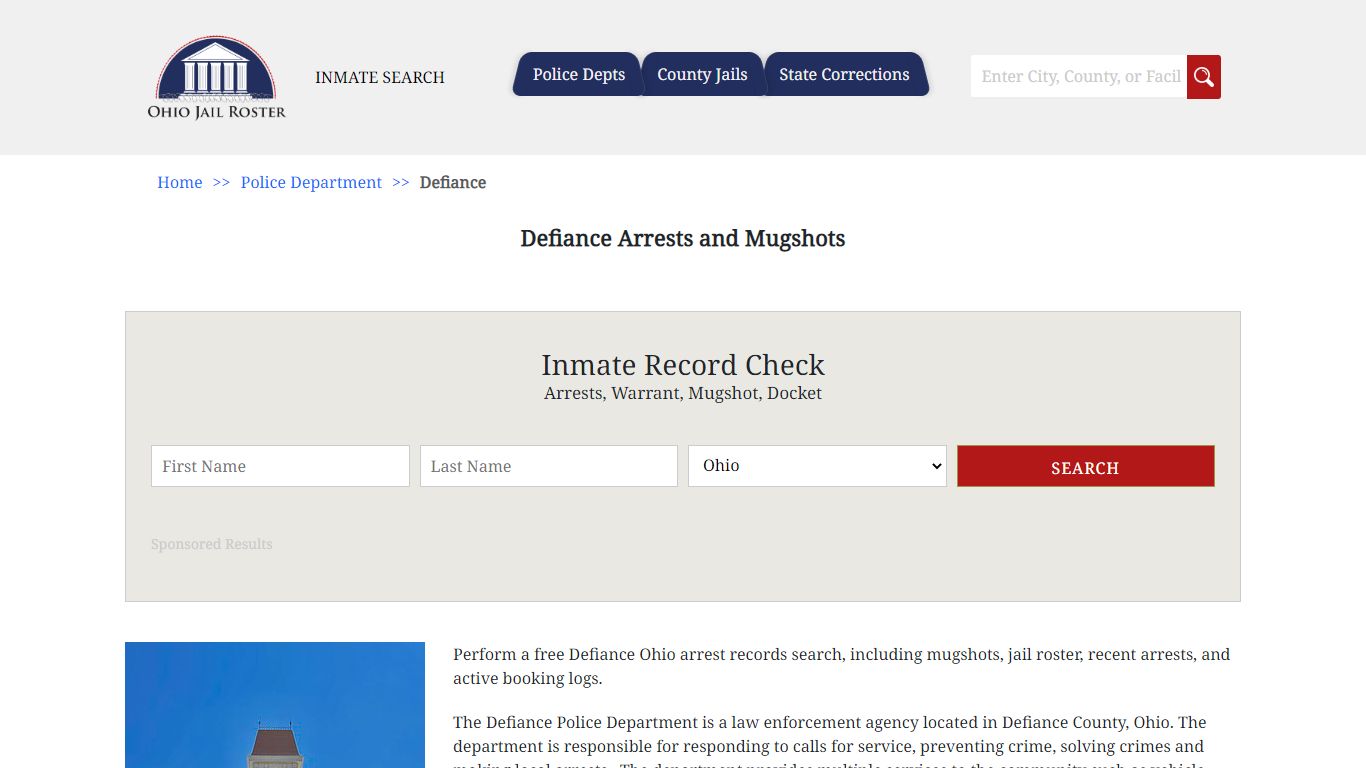 Defiance Arrests and Mugshots - Jail Roster Search